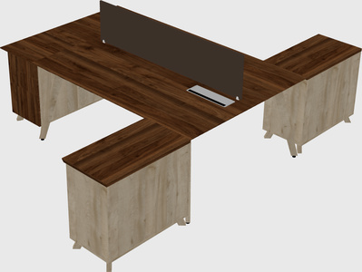 L-shaped shared desk