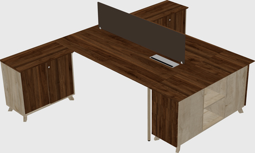 L-shaped shared desk