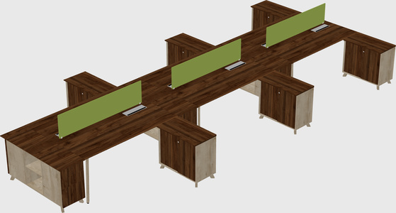 L-shaped Shared Desk