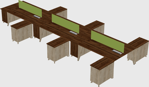 L-shaped shared desk