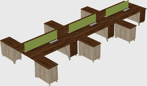 L-shaped shared desk