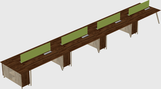 Rectangular shared desk
