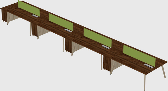 Rectangular shared desk