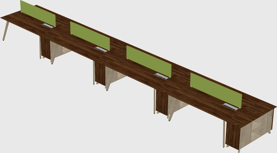 Rectangular shared desk