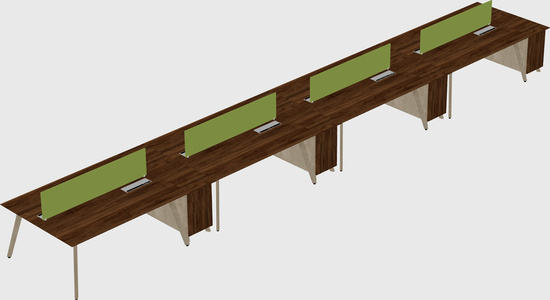 Rectangular shared desk