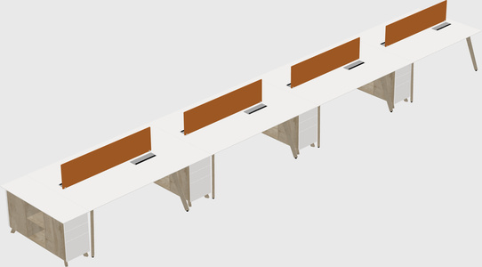 Rectangular shared desk