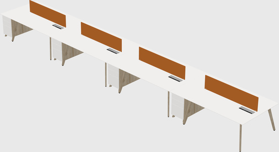 Rectangular shared desk