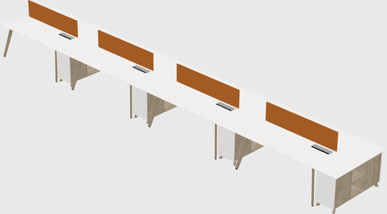 Rectangular shared desk