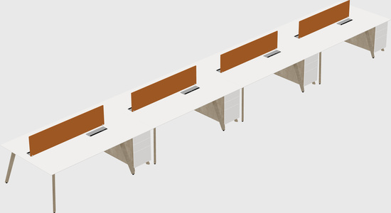 Rectangular shared desk