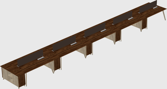 Rectangular shared desk