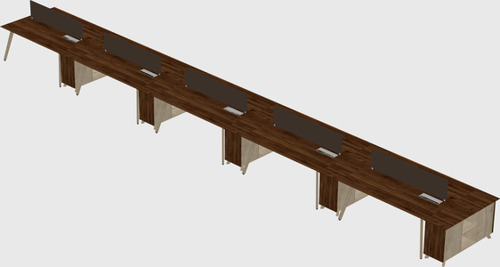 Rectangular shared desk