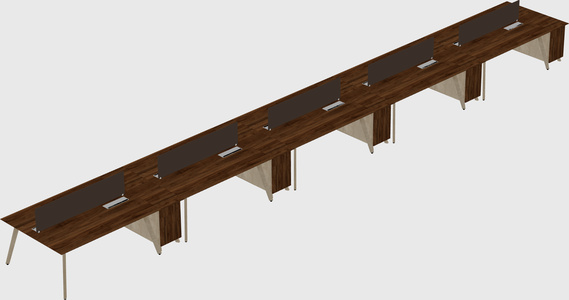 Rectangular shared desk