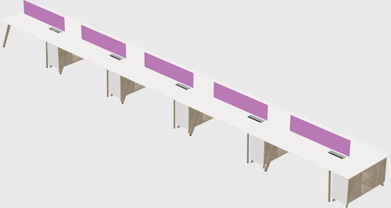 Rectangular shared desk