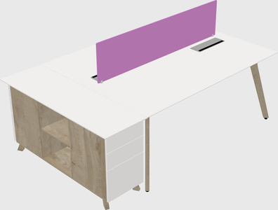 Rectangular shared desk