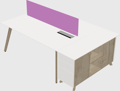 Rectangular shared desk
