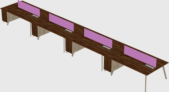 Rectangular shared desk