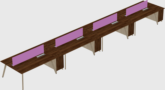 Rectangular shared desk