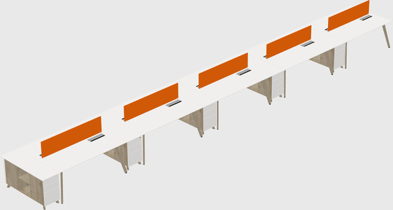 Rectangular shared desk