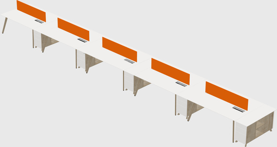 Rectangular shared desk