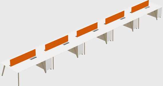 Rectangular shared desk