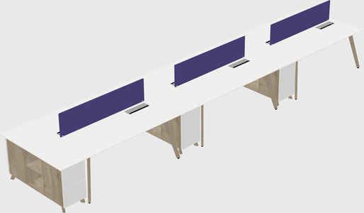 Rectangular shared desk
