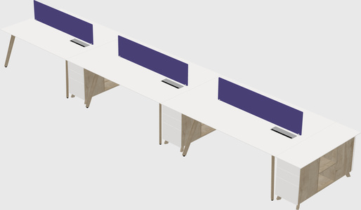 Rectangular shared desk
