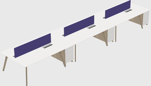 Rectangular shared desk