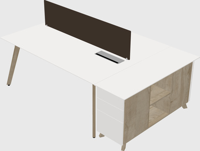Rectangular shared desk