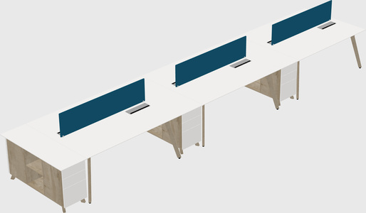 Rectangular shared desk