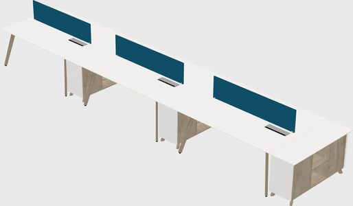 Rectangular shared desk
