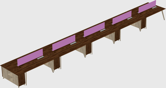 Rectangular shared desk