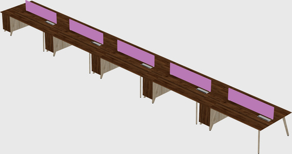 Rectangular shared desk