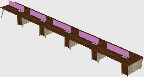 Rectangular shared desk