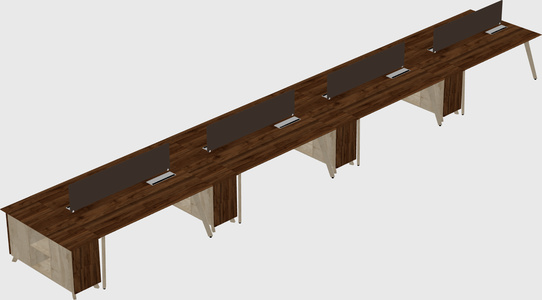 Rectangular shared desk