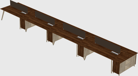 Rectangular shared desk