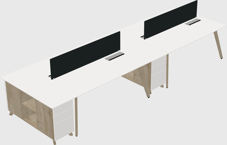 Rectangular shared desk