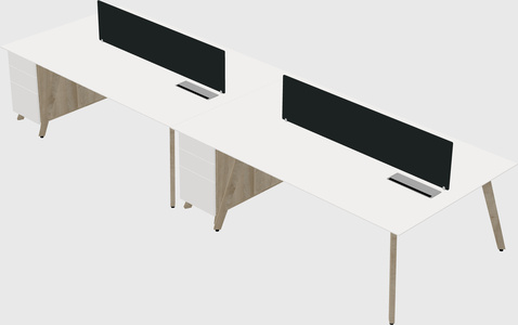 Rectangular shared desk