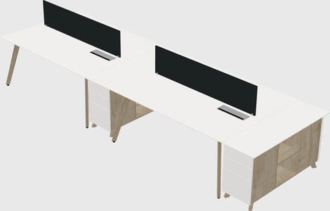 Rectangular shared desk