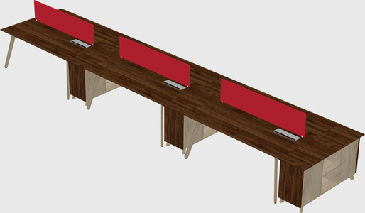 Rectangular shared desk