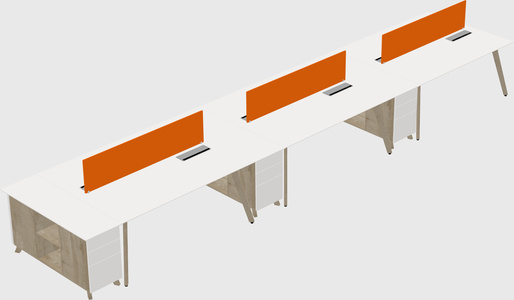 Rectangular shared desk