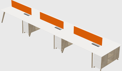 Rectangular shared desk