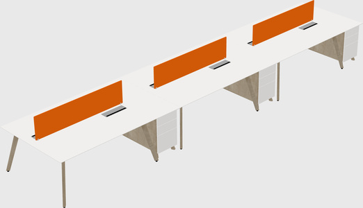 Rectangular shared desk