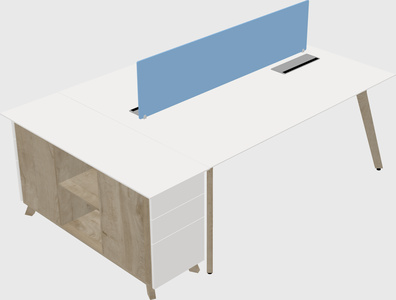 Rectangular shared desk