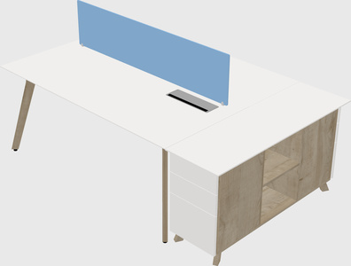 Rectangular shared desk