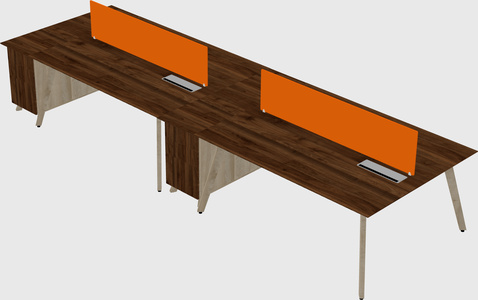 Rectangular shared desk