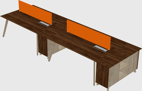 Rectangular shared desk