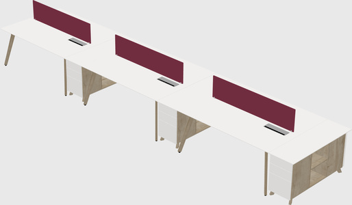 Rectangular shared desk