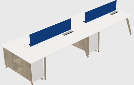 Rectangular shared desk