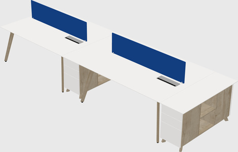 Rectangular shared desk