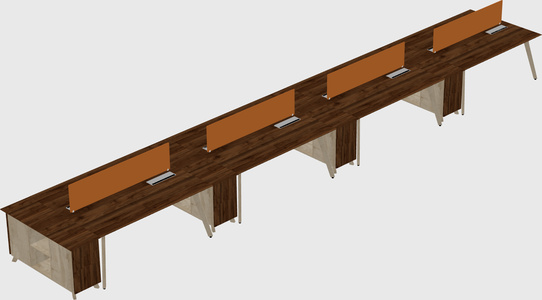 Rectangular shared desk